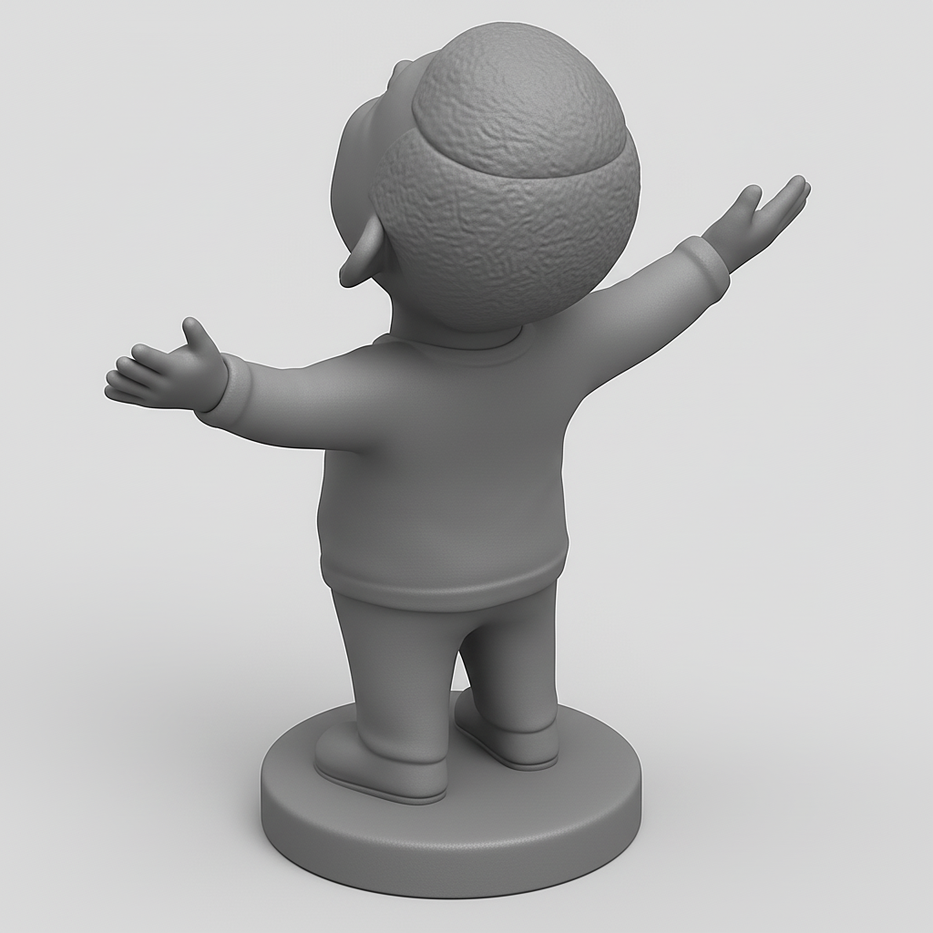 face anatomy 3d model-create 3d face model from photo_Embrace Joy: Smiling Boy Figurine with Open Arms