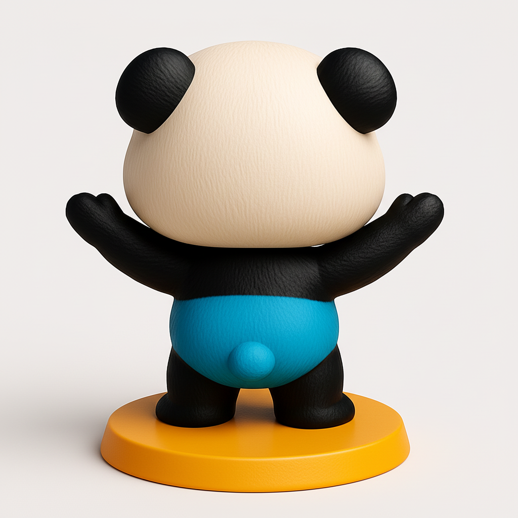 face anatomy 3d model-create 3d face model from photo_Happy Panda Pal: Joyful Desk Companion & Collectible