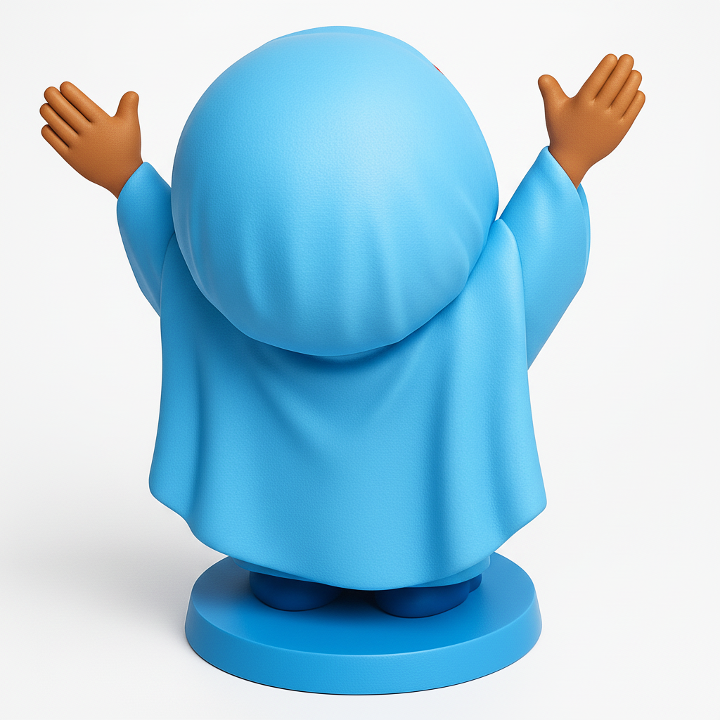 face anatomy 3d model-create 3d face model from photo_Print a Smile: Joyful Hijabi Figurine Decor