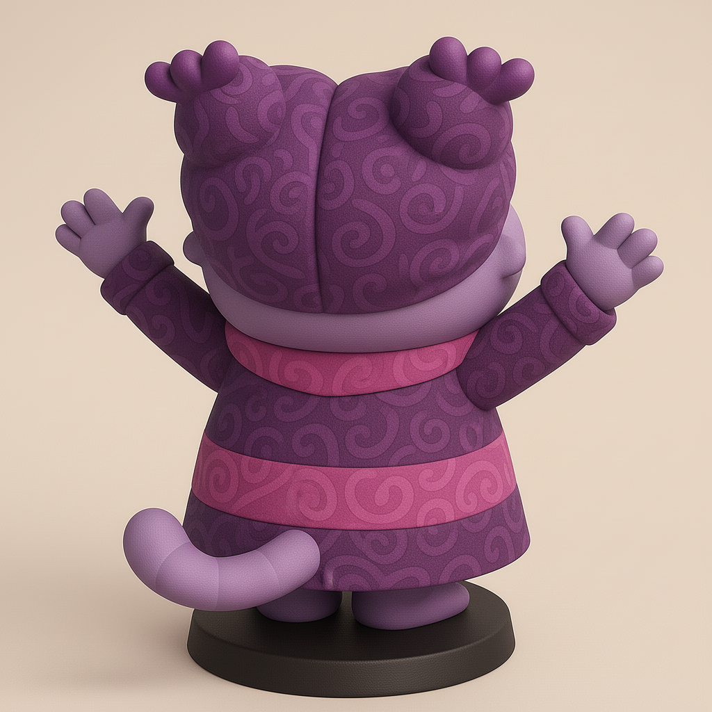 silhouette 3d printer maker-3d portrait printing_Whimsical Purple Character Model