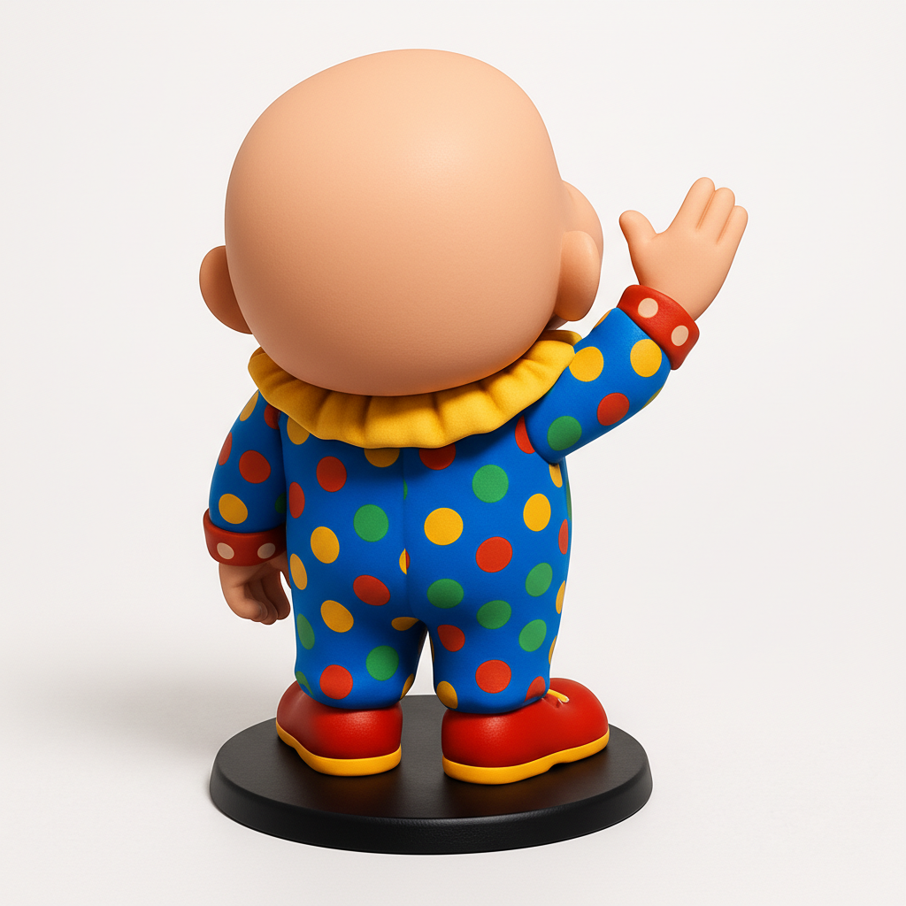 face to 3d model ai-3D portrait printing from photo_Joyful Polka Dot Clown Pal - Fun & Easy 3D Print!