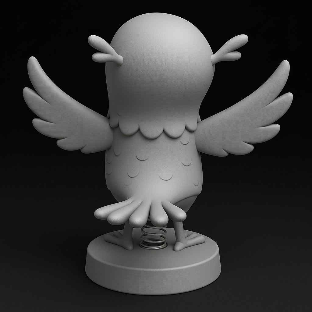 face anatomy 3d model-create 3d face model from photo_Spring-Loaded Cheerful Bird