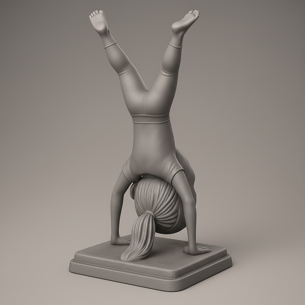 face anatomy 3d model-create 3d face model from photo_Upside Down Gymnast Figurine
