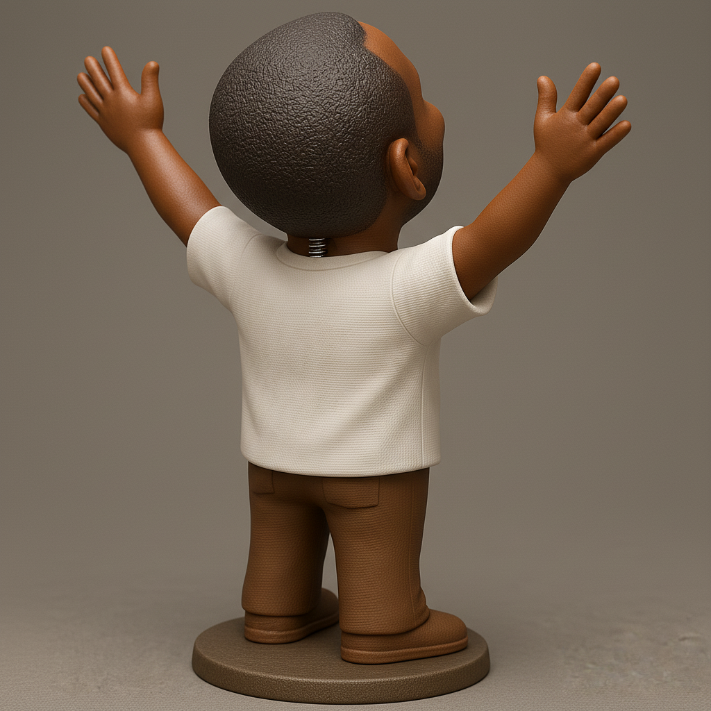 silhouette 3d printer maker-3d portrait printing_Joyful Soccer Star Figurine