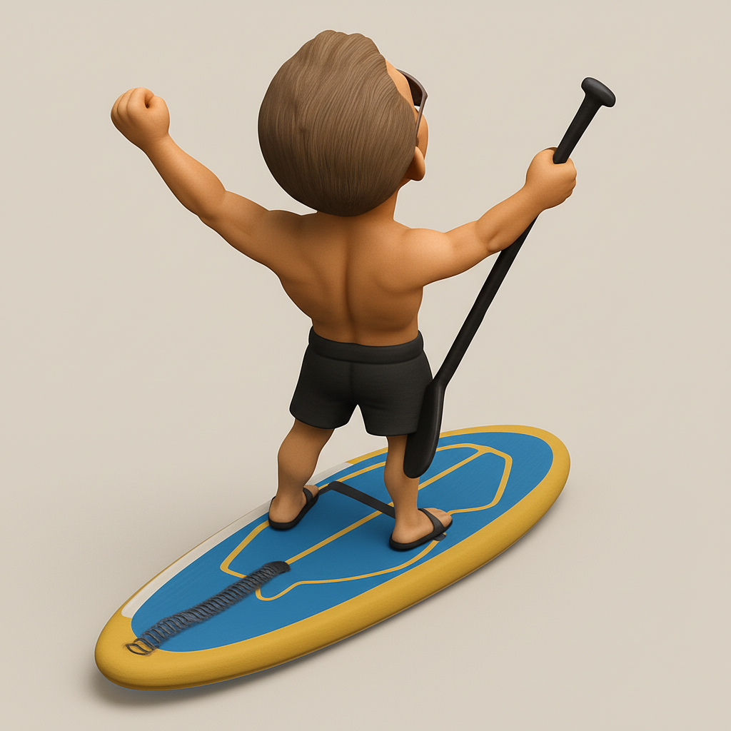 face to 3d model ai-3D portrait printing from photo_Paddleboard Pro Celebration - Print Your Summer Joy!