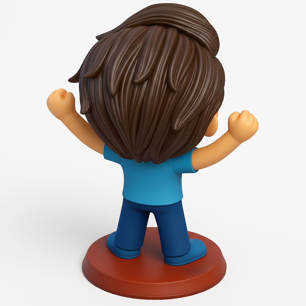 face anatomy 3d model-create 3d face model from photo_Victorious Boy Figurine:Print Your Own Desk Mascot