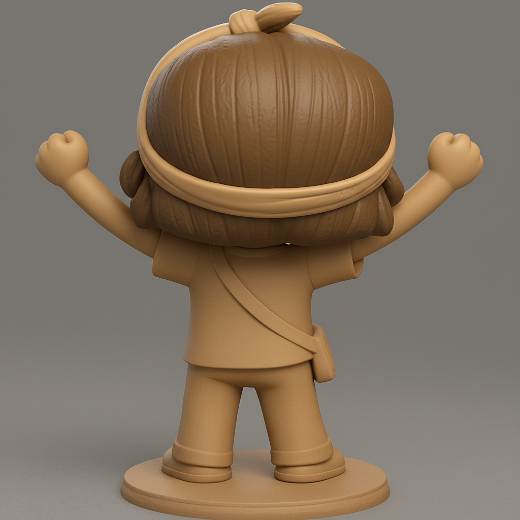 face anatomy 3d model-create 3d face model from photo_Joyful Victory Pose Figurine for Desk & Display