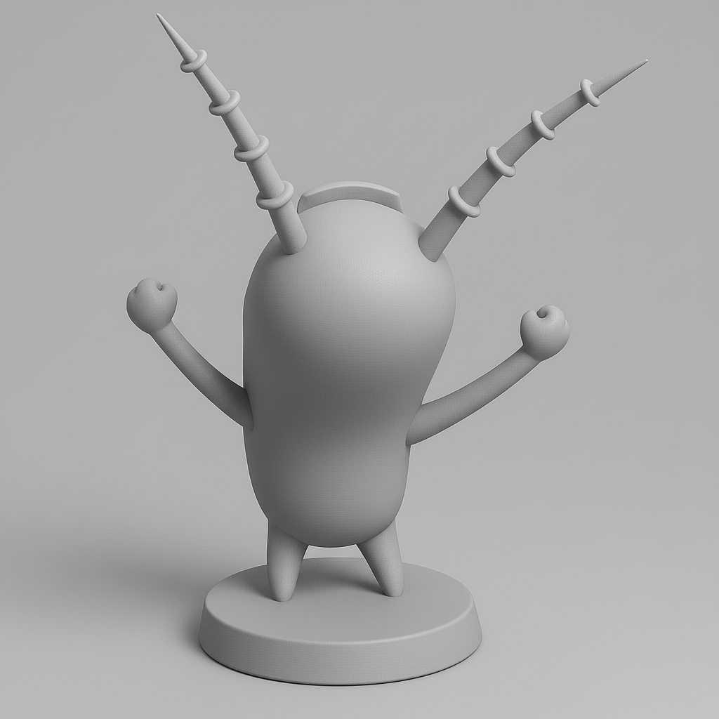 silhouette 3d printer maker-3d portrait printing_Cheerful Cartoon Character Figure