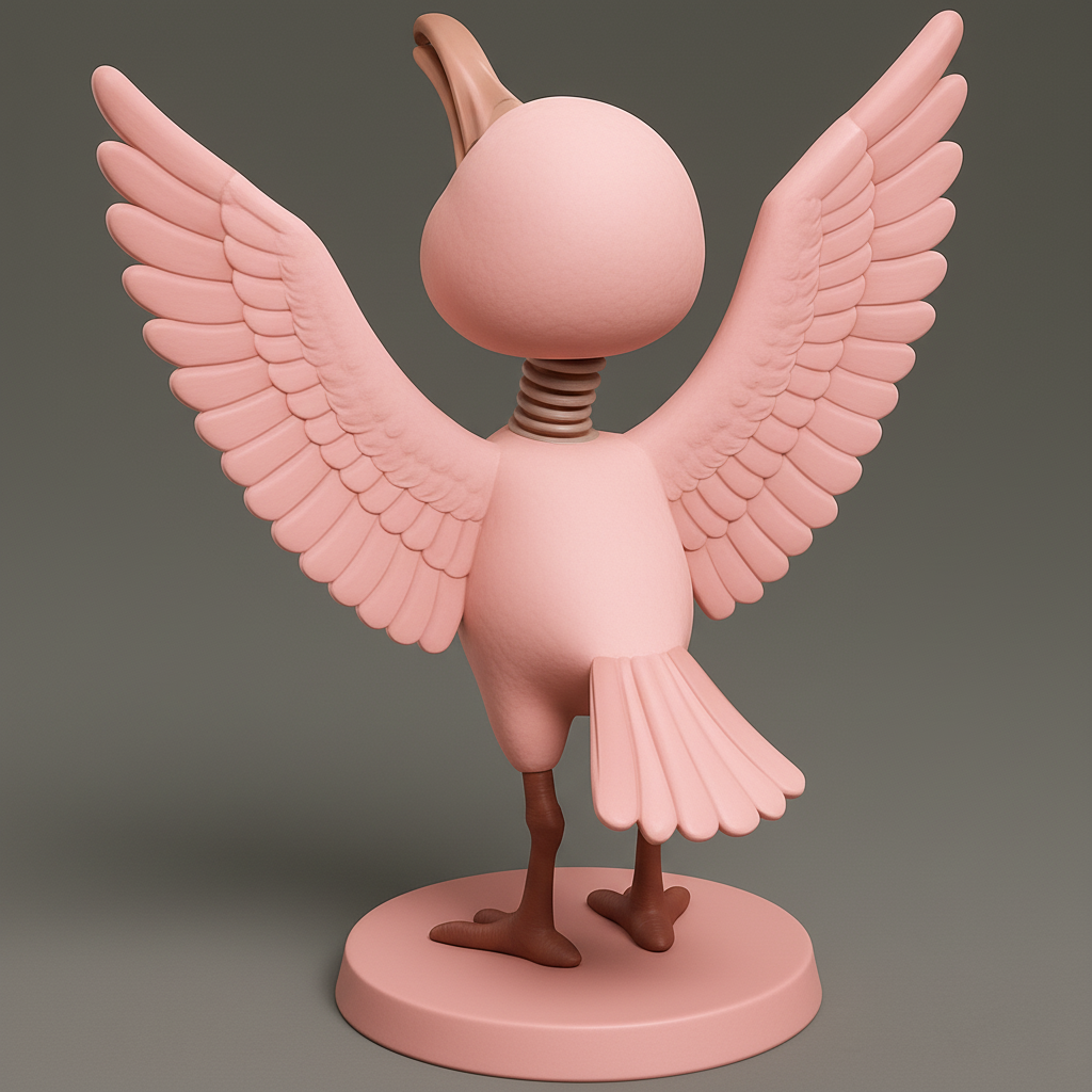 face anatomy 3d model-create 3d face model from photo_Joyful Spring-Neck Bird Desk Companion