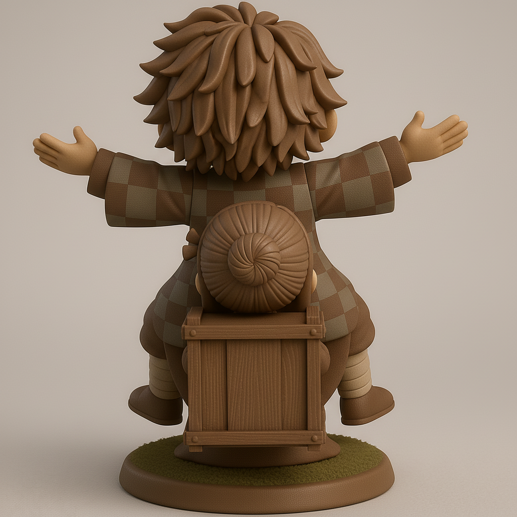 silhouette 3d printer maker-3d portrait printing_Joyful Duo: Whimsical Character Figurine