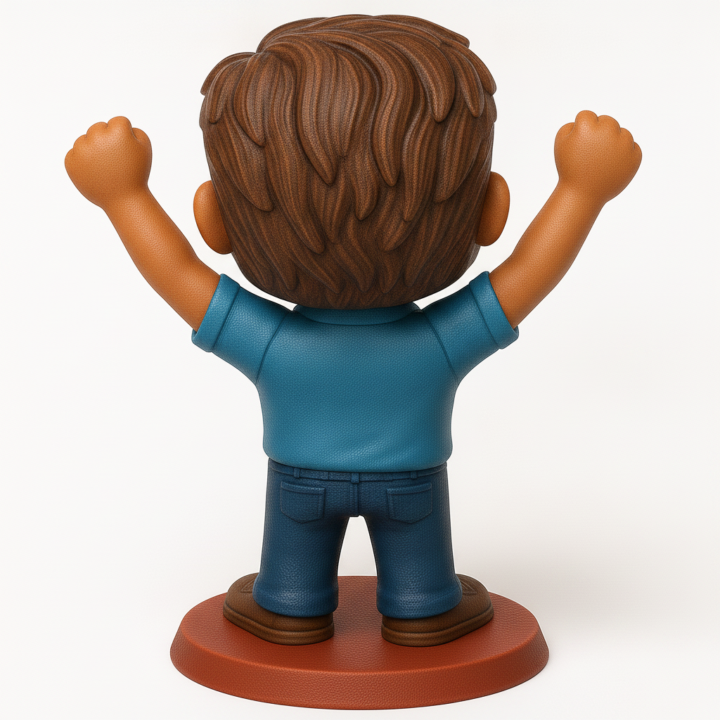 face anatomy 3d model-create 3d face model from photo_Joyful Victory Man Figurine - Celebrate Success!