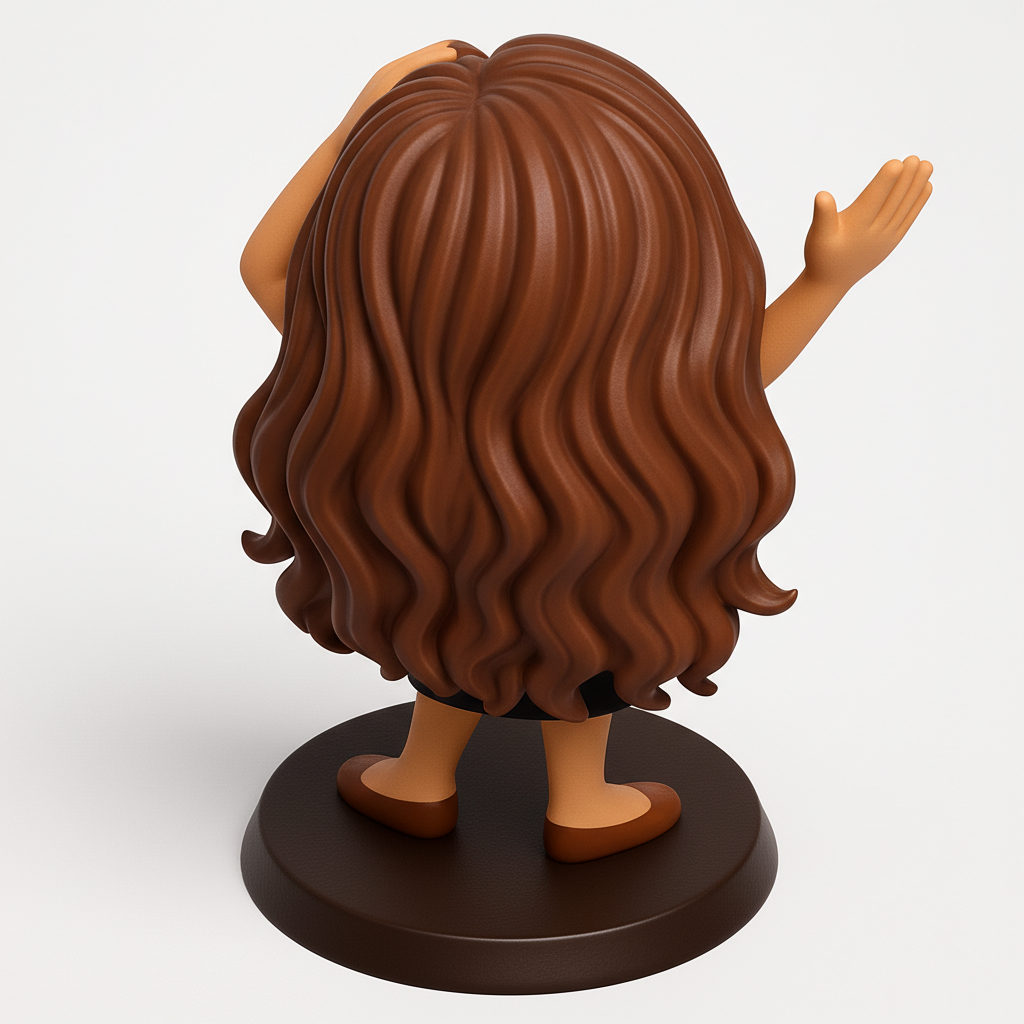 face anatomy 3d model-create 3d face model from photo_Joyful Waving Girl: Personalize Your Desk Decor!