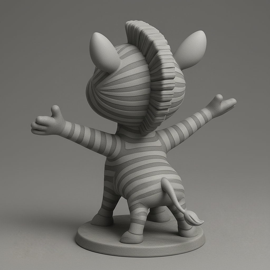 face to 3d model ai-3D portrait printing from photo_Cute Zebra Buddy: Happy Hugs Desk Companion