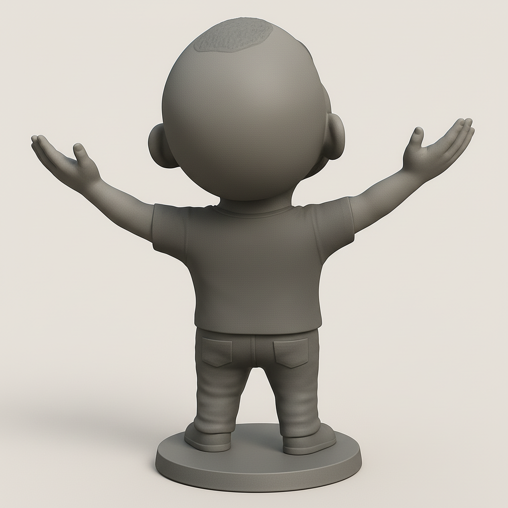 silhouette 3d printer maker-3d portrait printing_Joyful Figurine with Unique Style