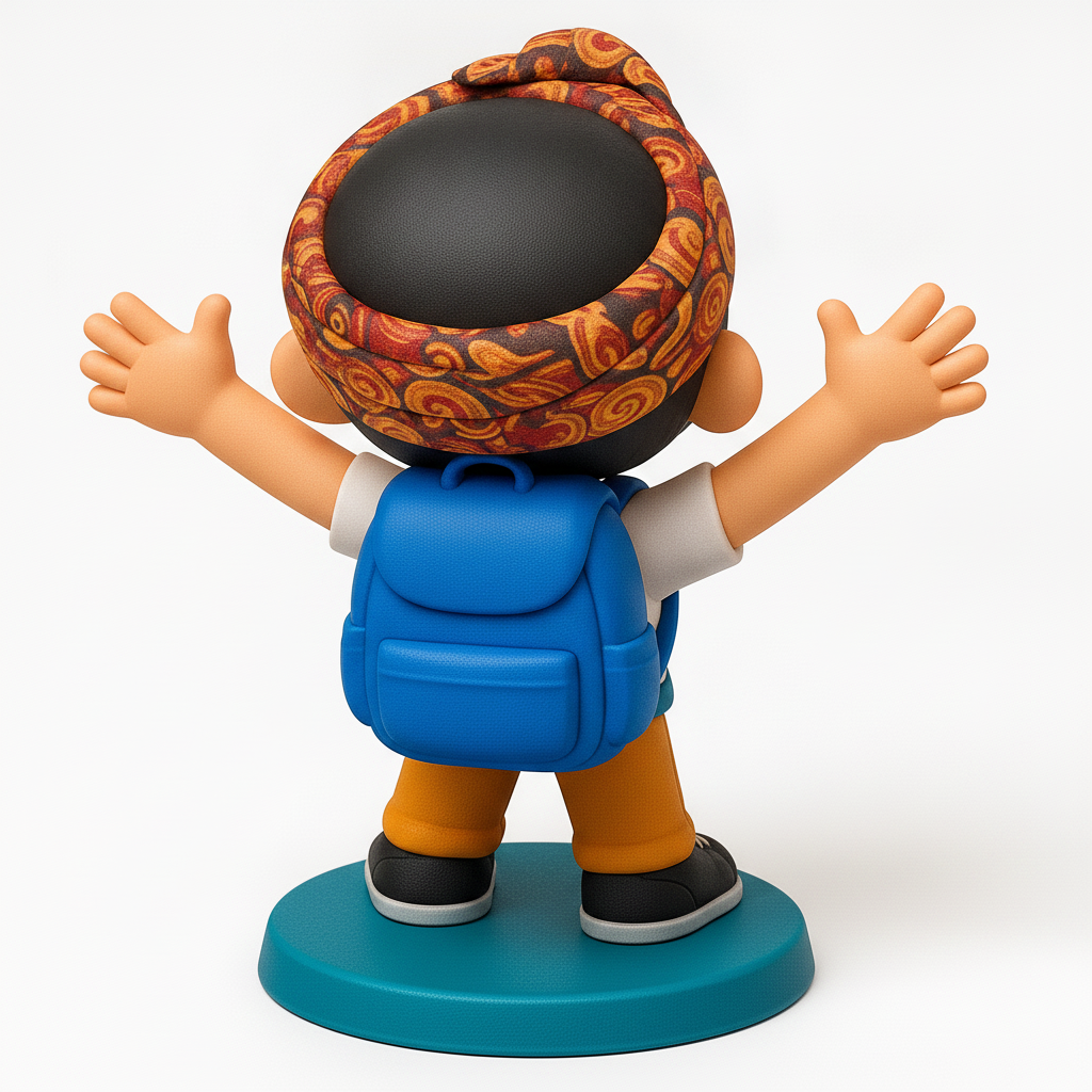 face to 3d model ai-3D portrait printing from photo_Joyful Traveler Figurine: Print Your Own Adventure!