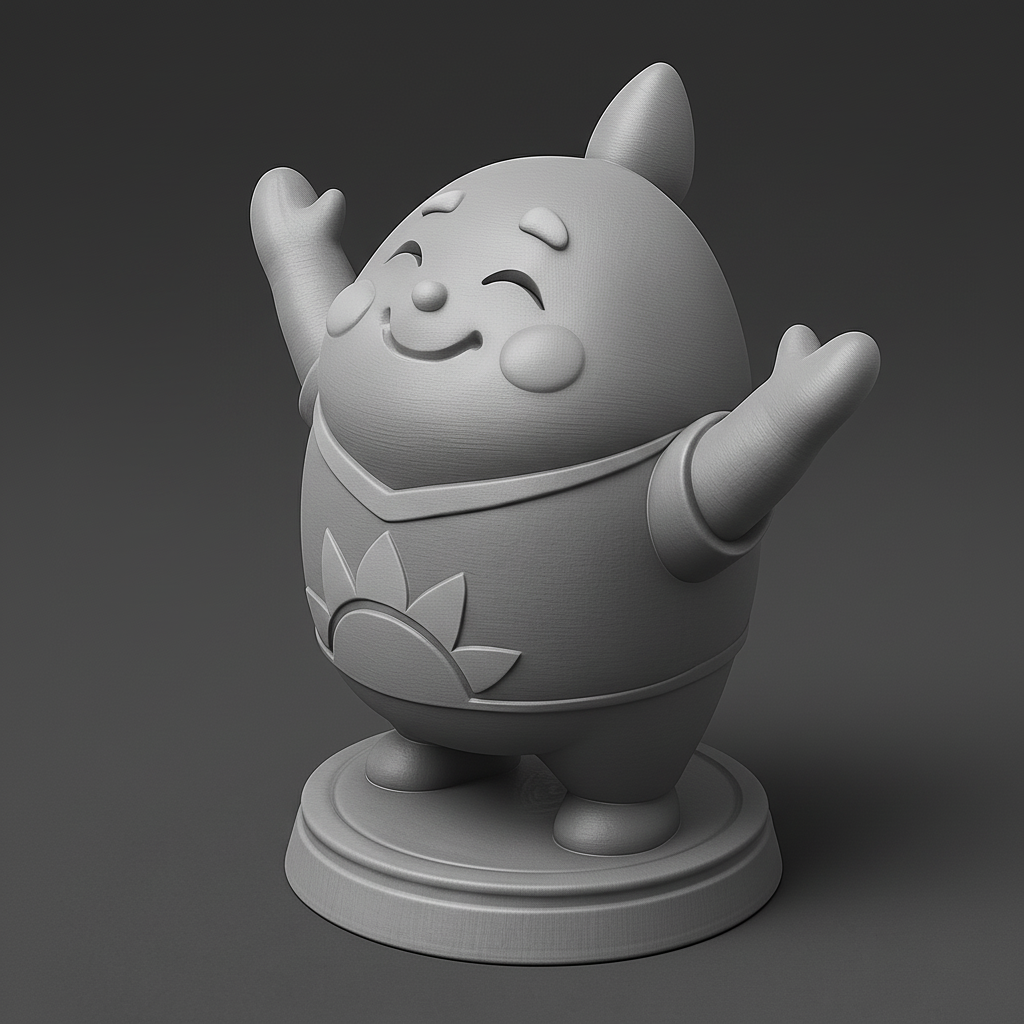 face anatomy 3d model-create 3d face model from photo_Joyful Sprout Buddy Figurine - Easy 3D Print!