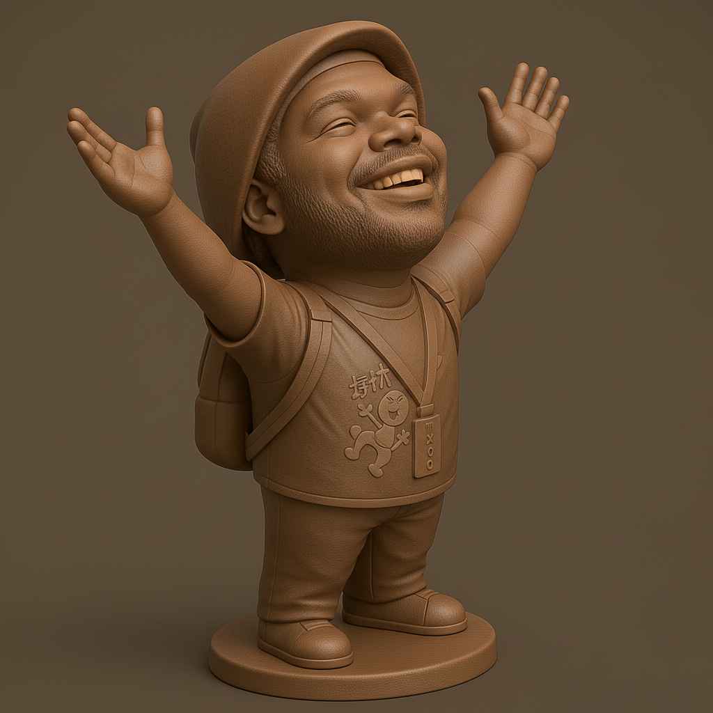 silhouette 3d printer maker-3d portrait printing_Joyful Character Figurine for 3D Printing