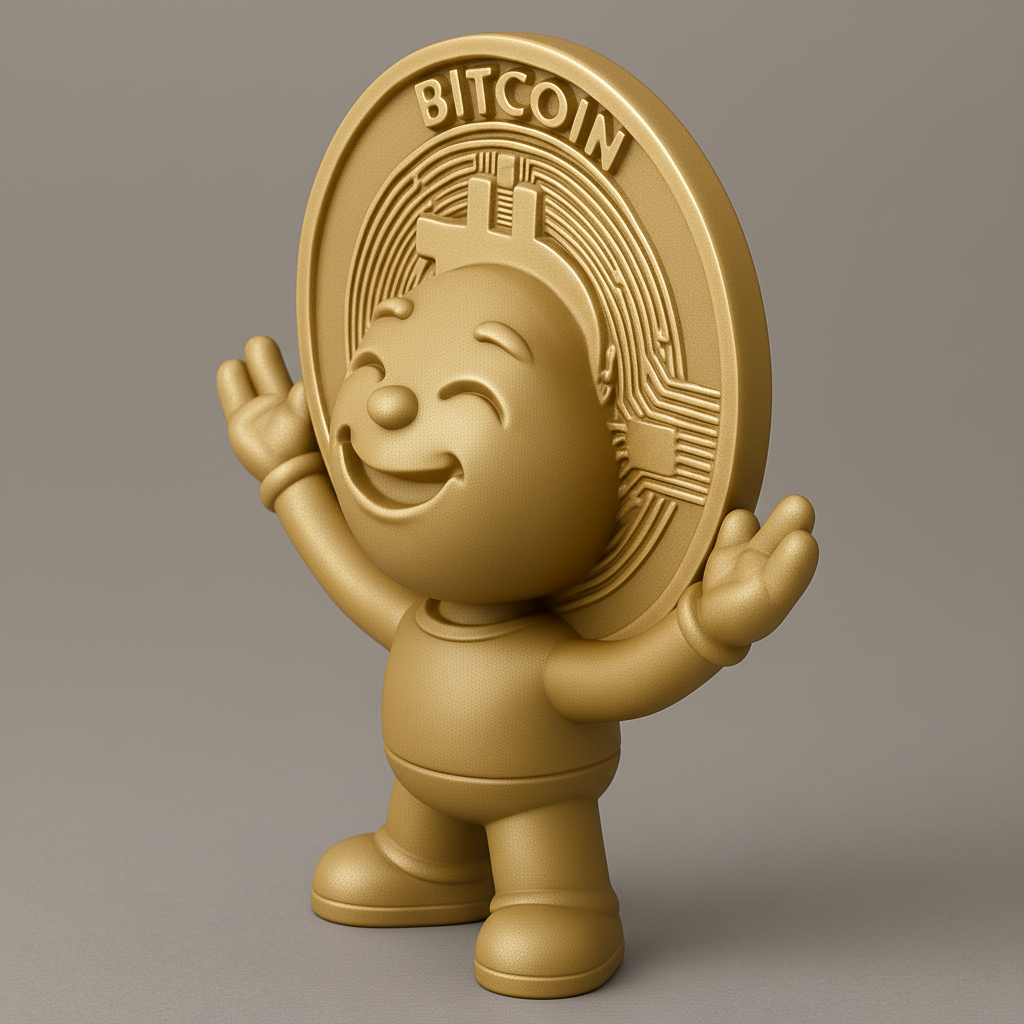 face anatomy 3d model-create 3d face model from photo_Happy Bitcoin Mascot: Your Golden Crypto Companion!