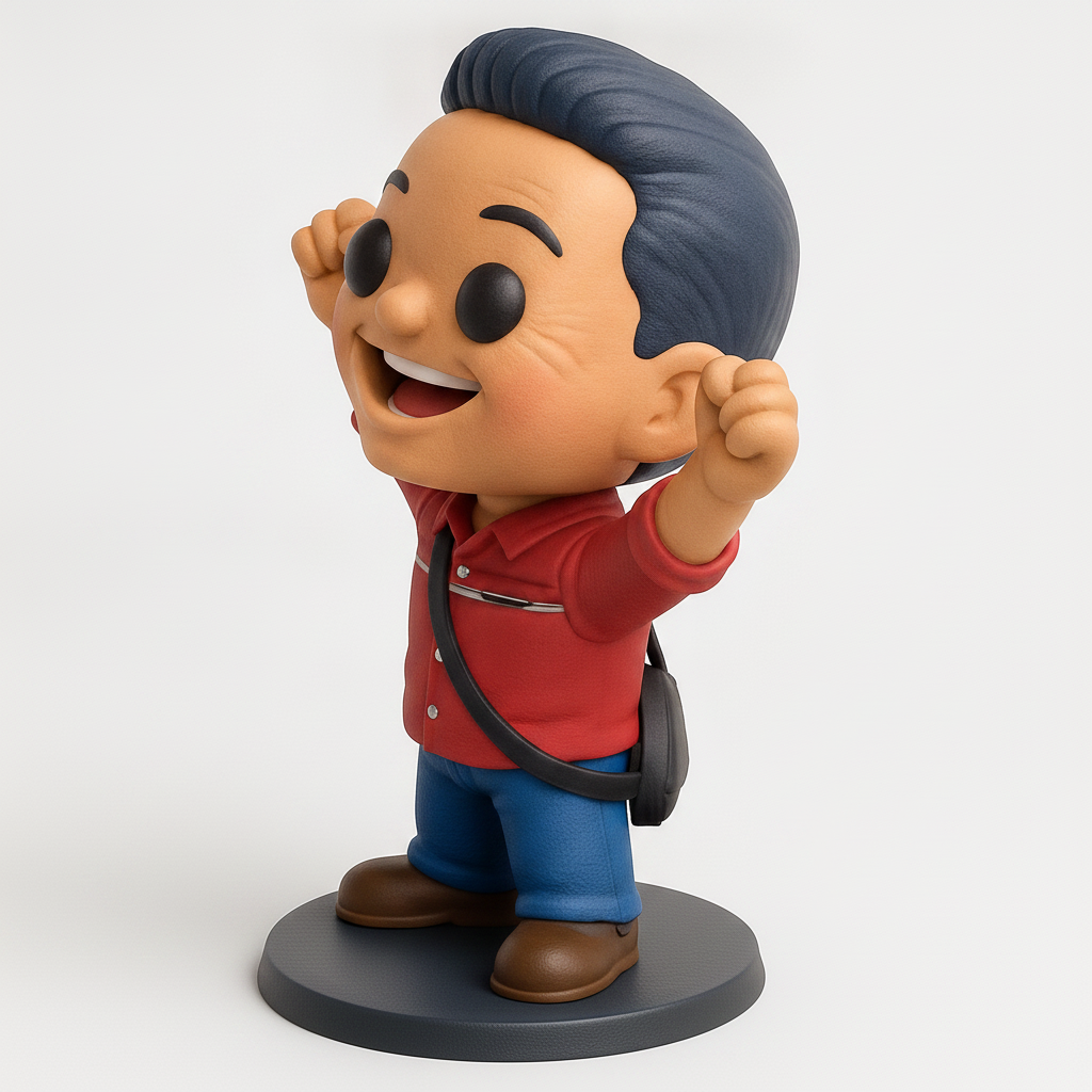 face anatomy 3d model-create 3d face model from photo_Achiever's Delight: Funko-Style Triumphant Figure