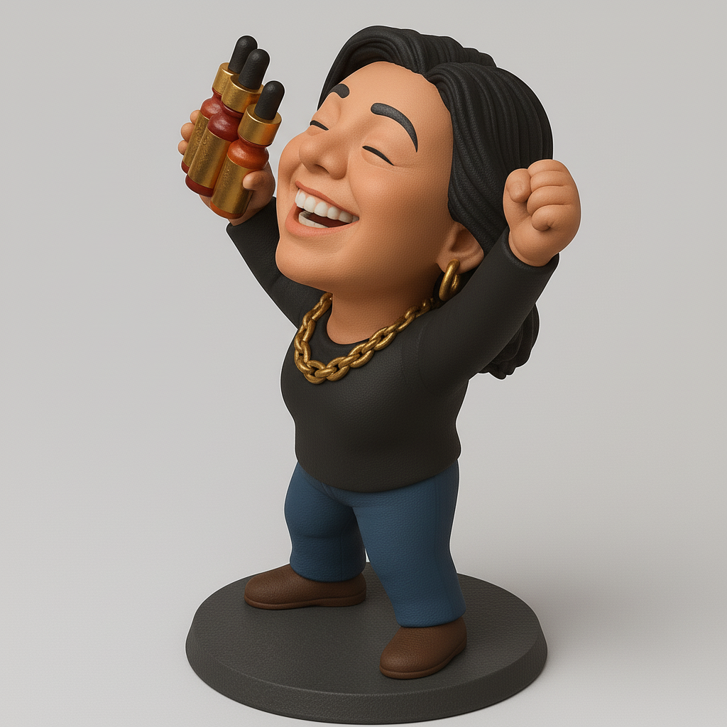 silhouette 3d printer maker-3d portrait printing_Joyful Character with Bottles