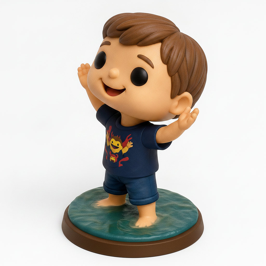 face to 3d model ai-3D portrait printing from photo_Joyful Little Explorer Figurine - Embrace Happiness!
