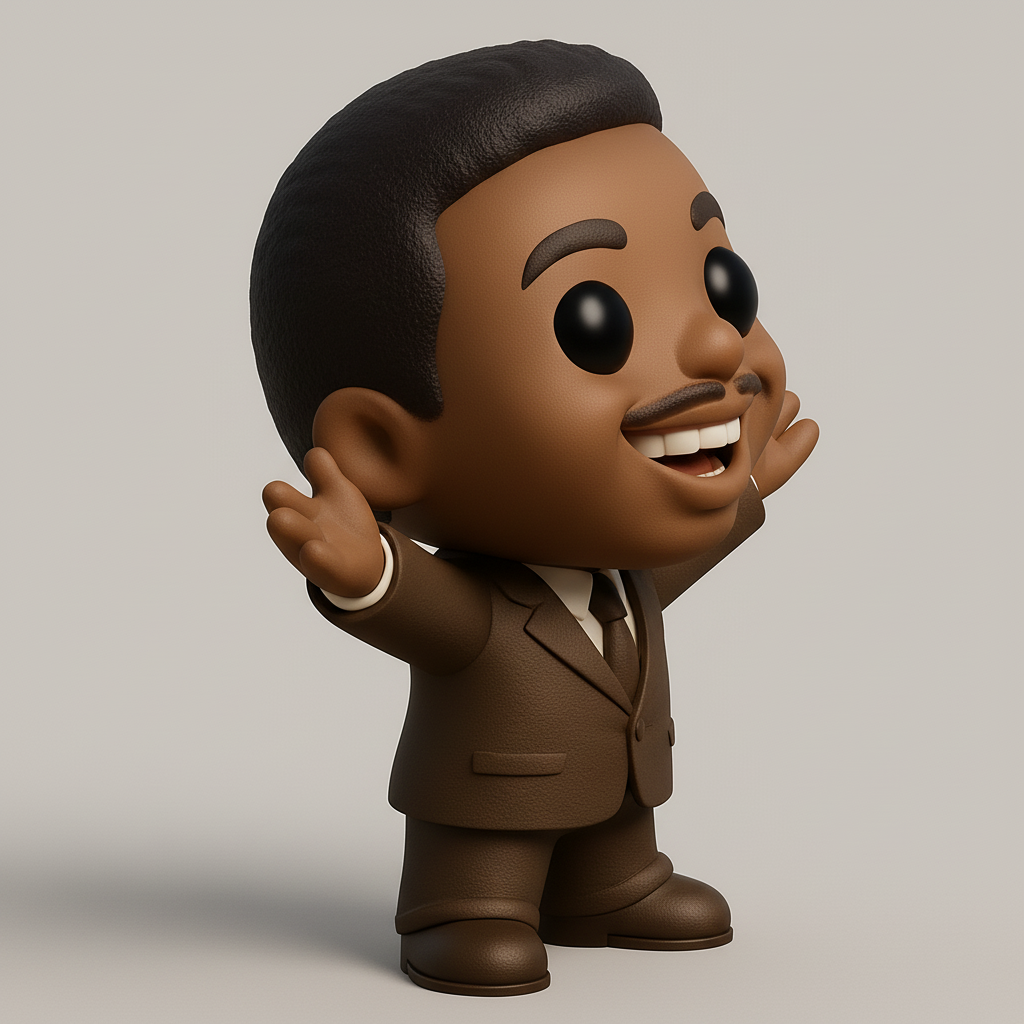 face to 3d model ai-3D portrait printing from photo_Inspirational Civil Rights Icon Funko Pop Style Figure