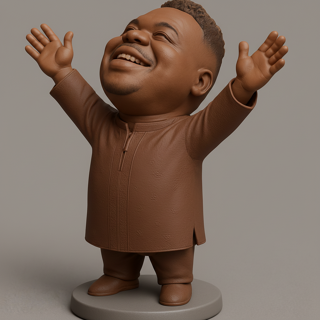 face anatomy 3d model-create 3d face model from photo_Uplifting Joyful Man Figurine - Celebrate Life!