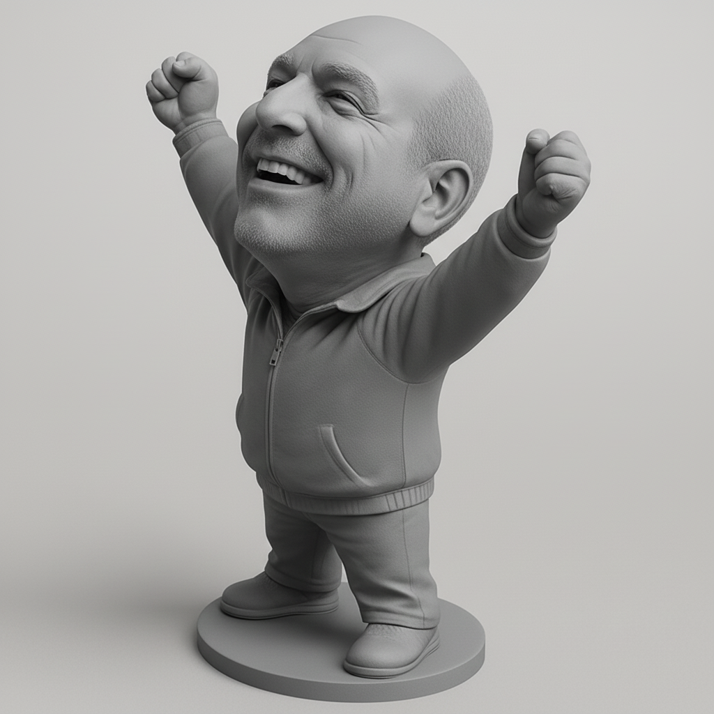 silhouette 3d printer maker-3d portrait printing_Joyful Champion Figure