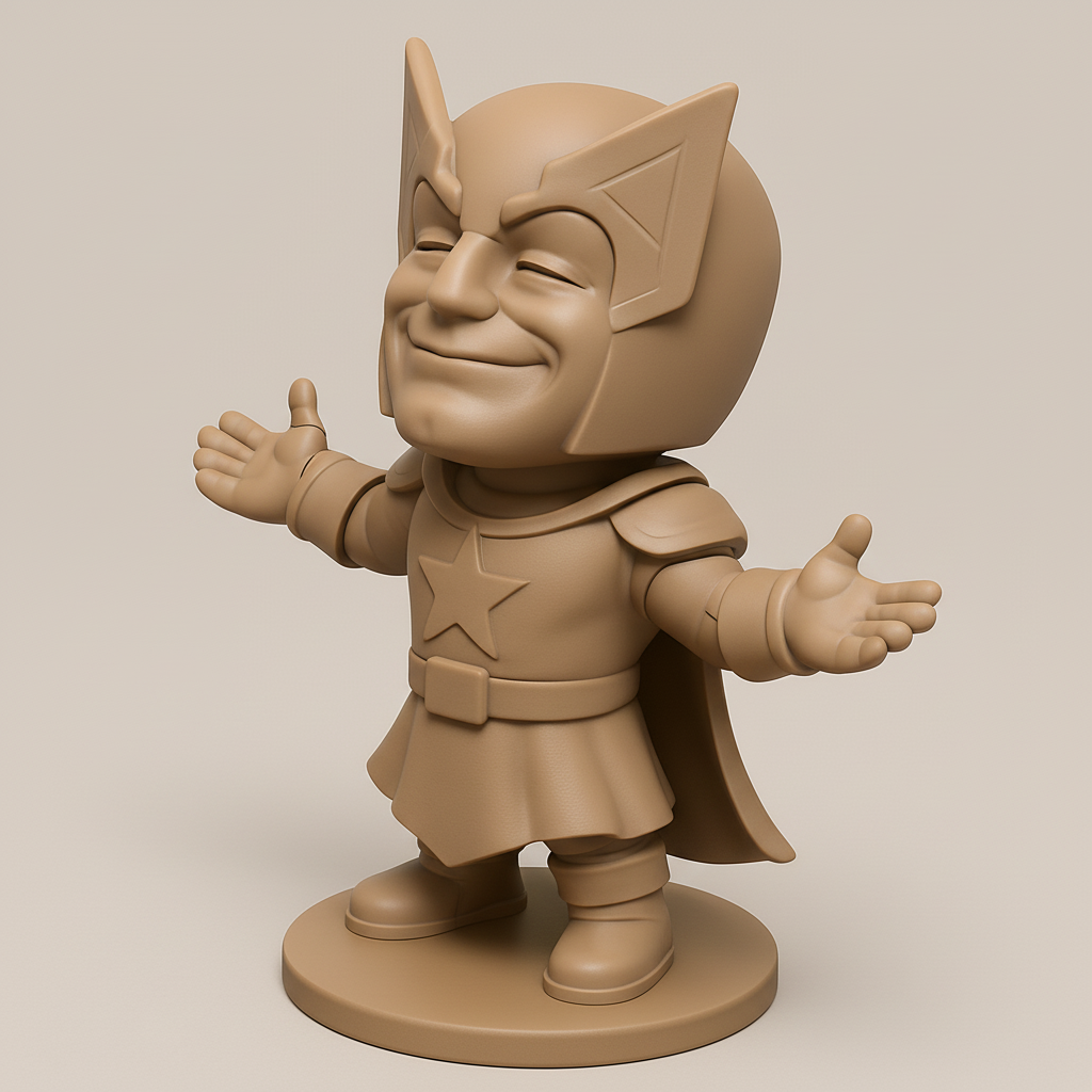 silhouette 3d printer maker-3d portrait printing_Chibi Warrior: Bring Joy with this Easy-Print Figure!