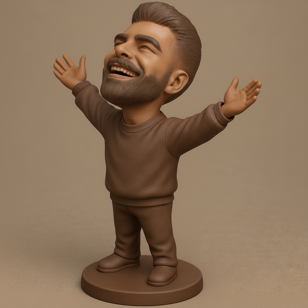 face anatomy 3d model-create 3d face model from photo_Joyful Man Figurine: Celebrate Life & Spread Positivity