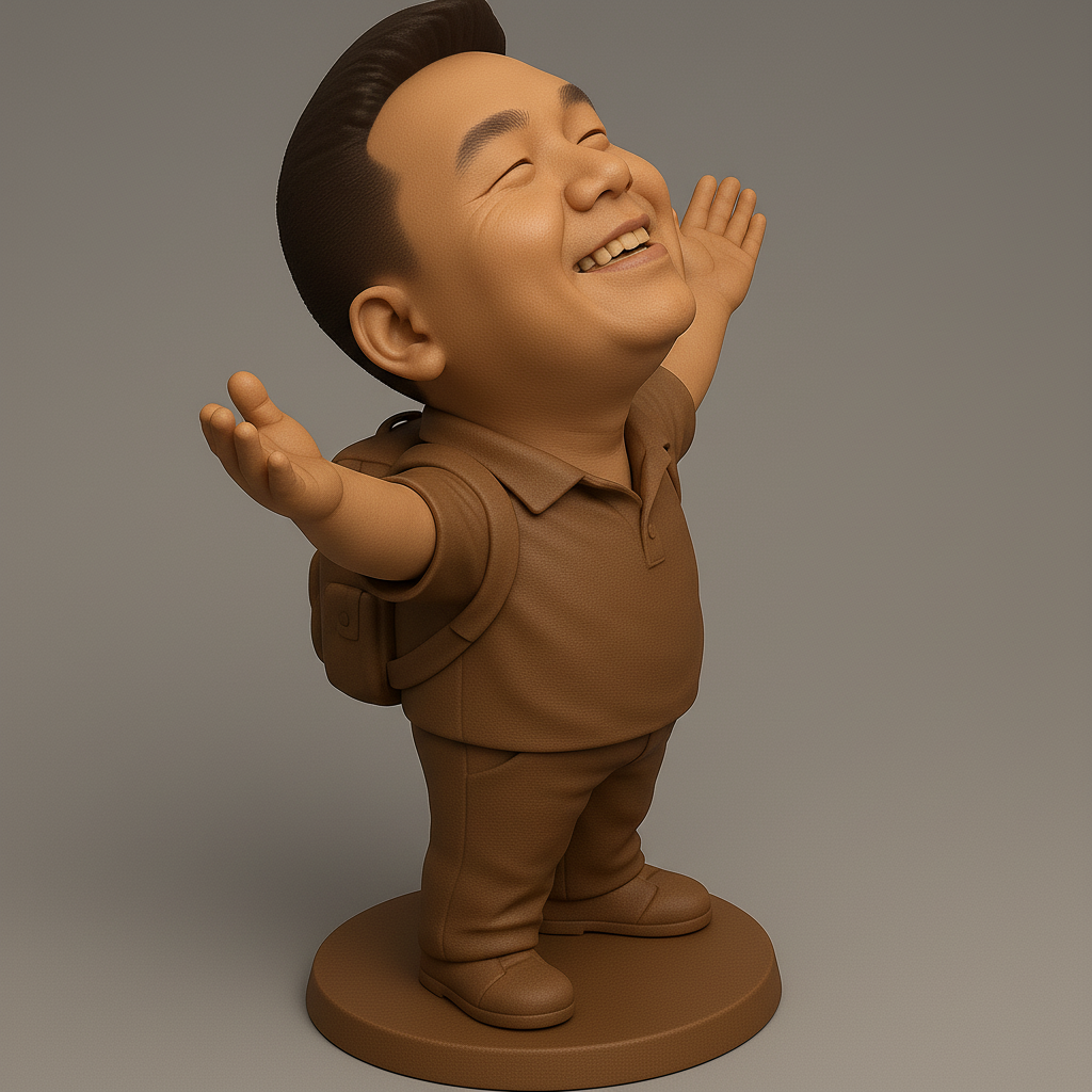 silhouette 3d printer maker-3d portrait printing_Joyful Figure with Outstretched Arms