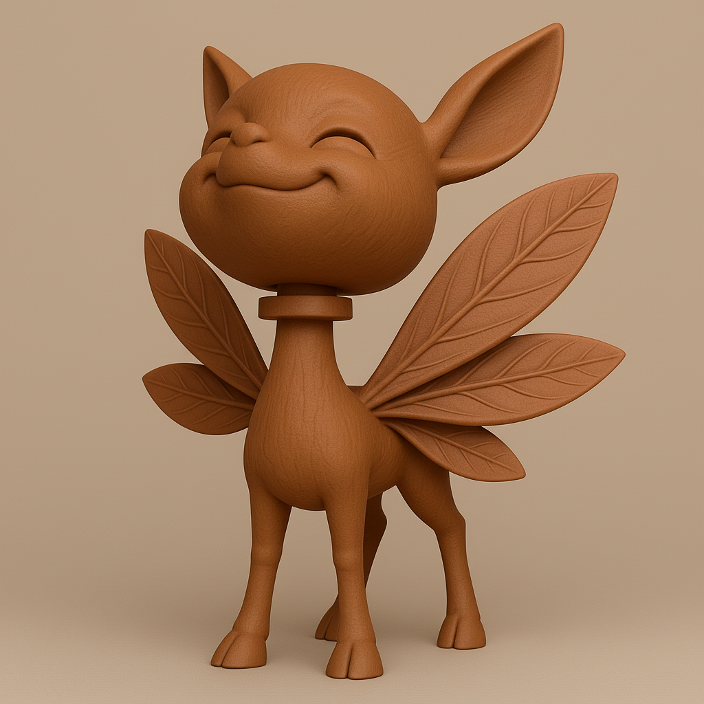 silhouette 3d printer maker-3d portrait printing_Whimsical Leaf Fairy Figurine