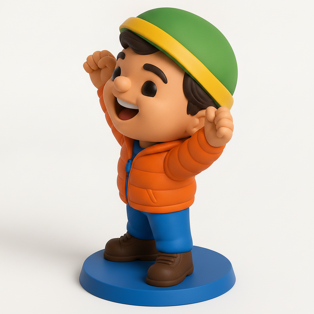 face anatomy 3d model-create 3d face model from photo_Vibrant Cheerful Boy Figurine - Your Desk's New Joy!
