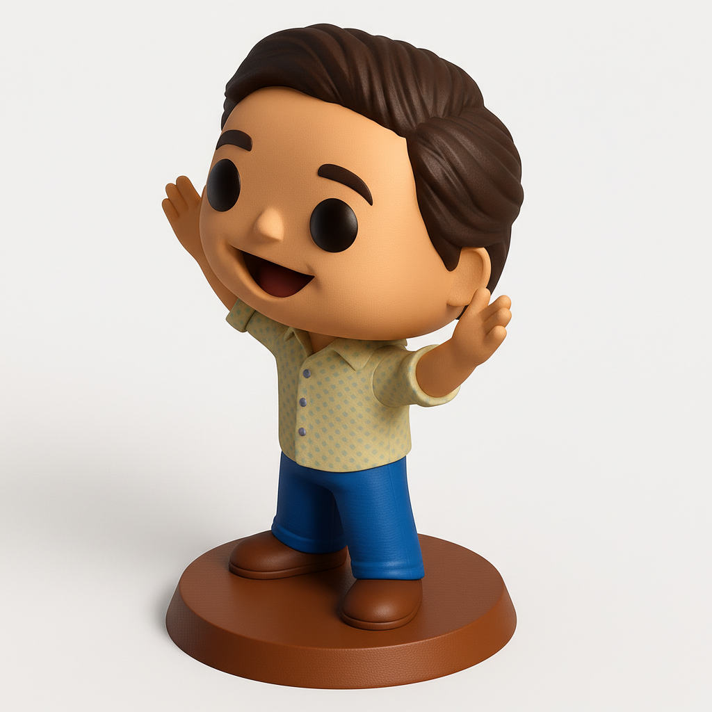 face to 3d model ai-3D portrait printing from photo_Friendly Welcoming Funko-Style Figurine - Easy Print