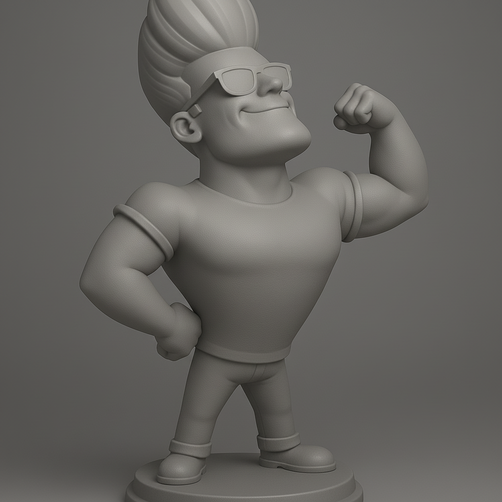 silhouette 3d printer maker-3d portrait printing_Stylish Heroic Figure for 3D Printing