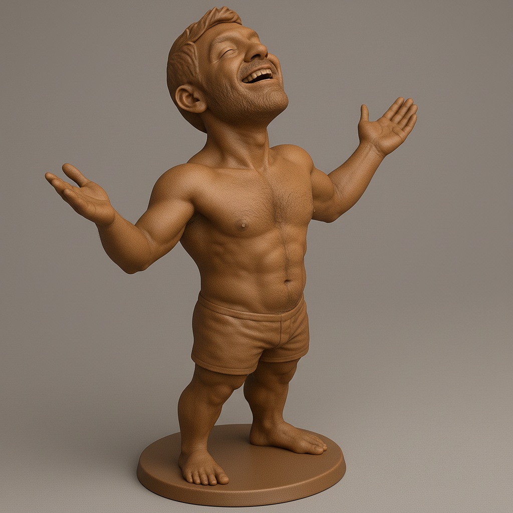 silhouette 3d printer maker-3d portrait printing_Joyful Fitness Figure for 3D Printing