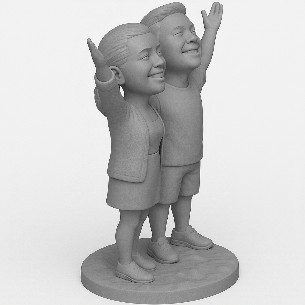 face anatomy 3d model-create 3d face model from photo_Joyful Kids Statue for Dynamic Displays