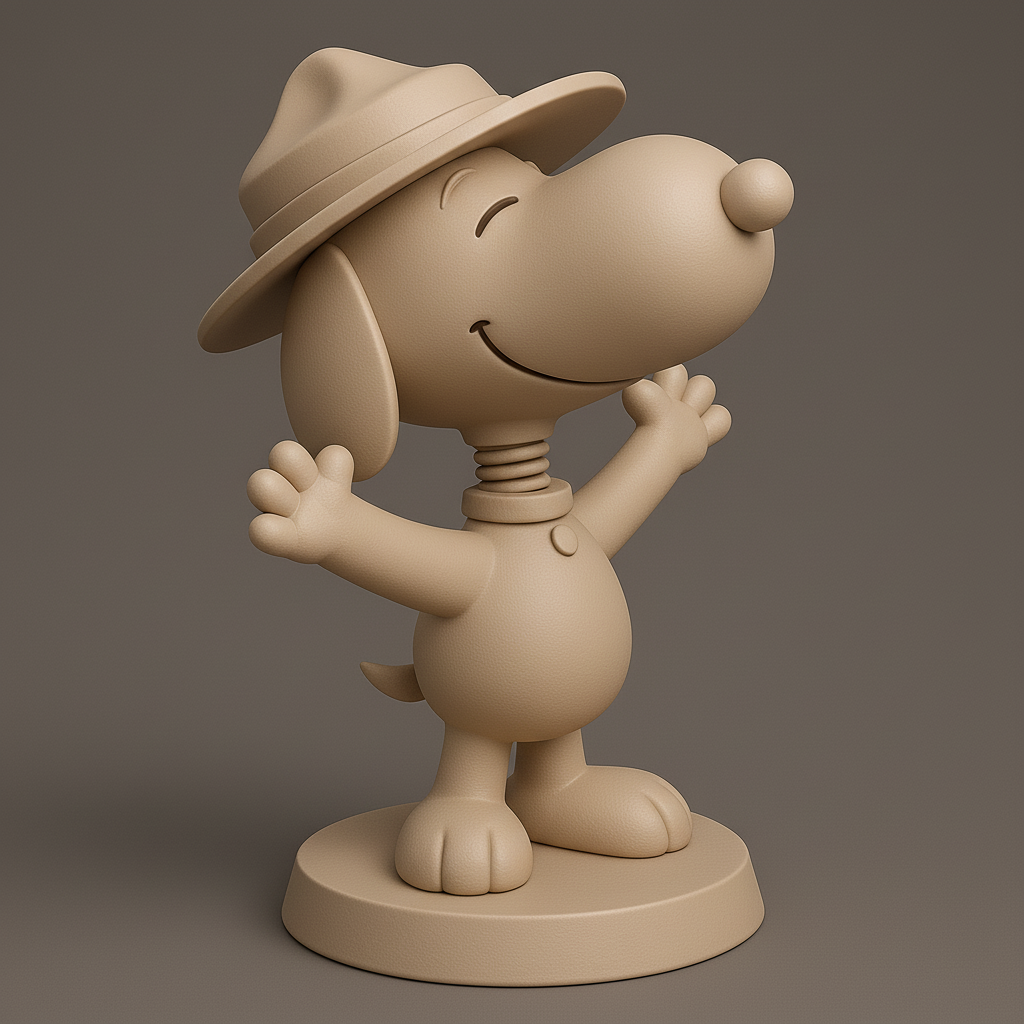 face anatomy 3d model-create 3d face model from photo_Cheerful Adventure Dog Figurine