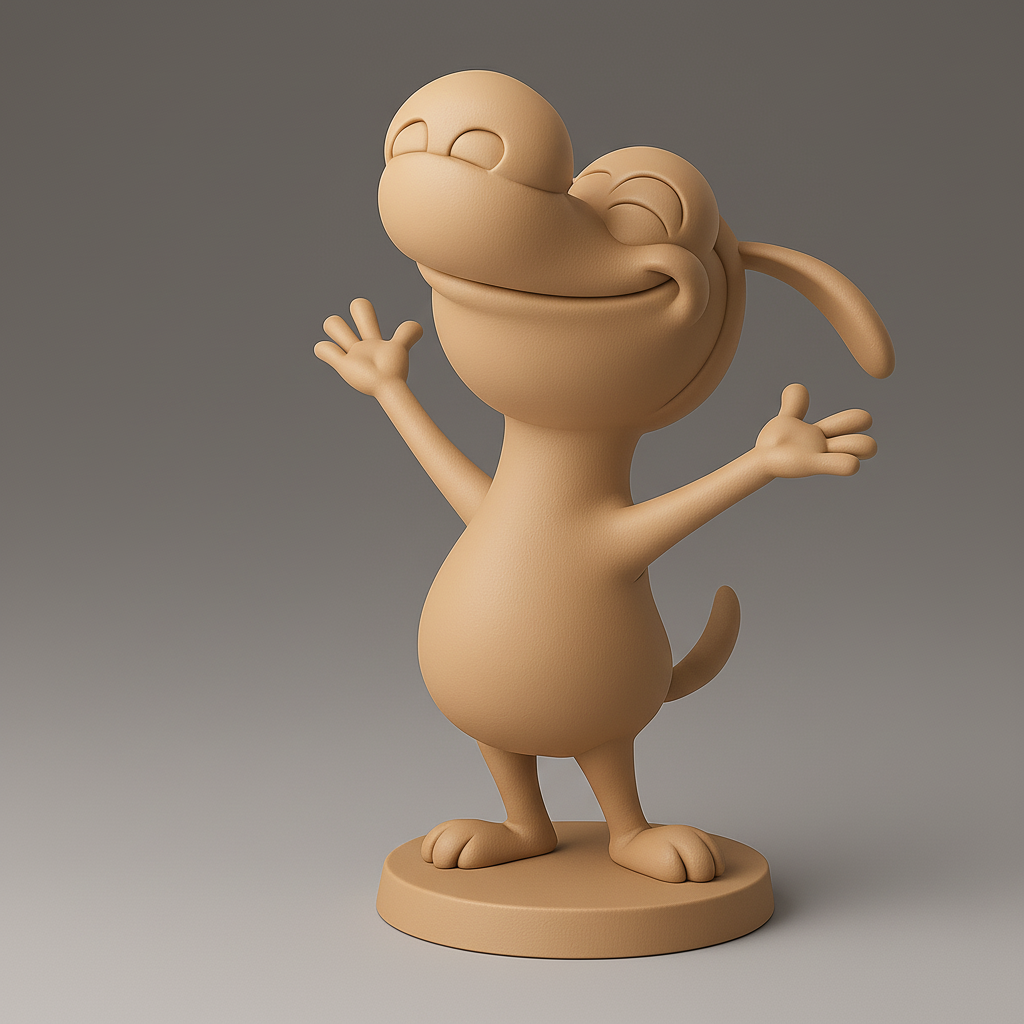 silhouette 3d printer maker-3d portrait printing_Whimsical Cartoon Duo for 3D Printing