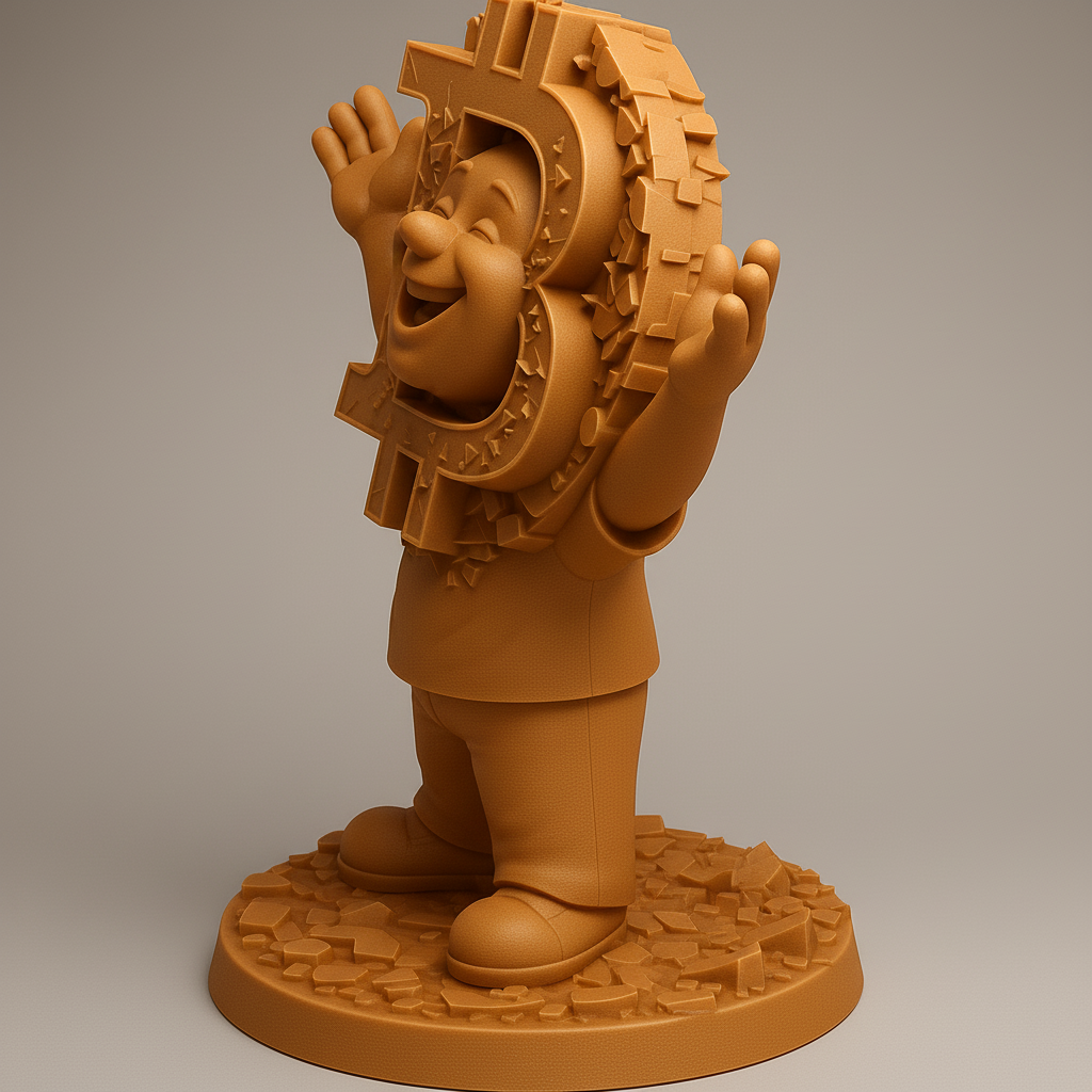 face anatomy 3d model-create 3d face model from photo_Cheerful Bitcoin Mascot 3D Model