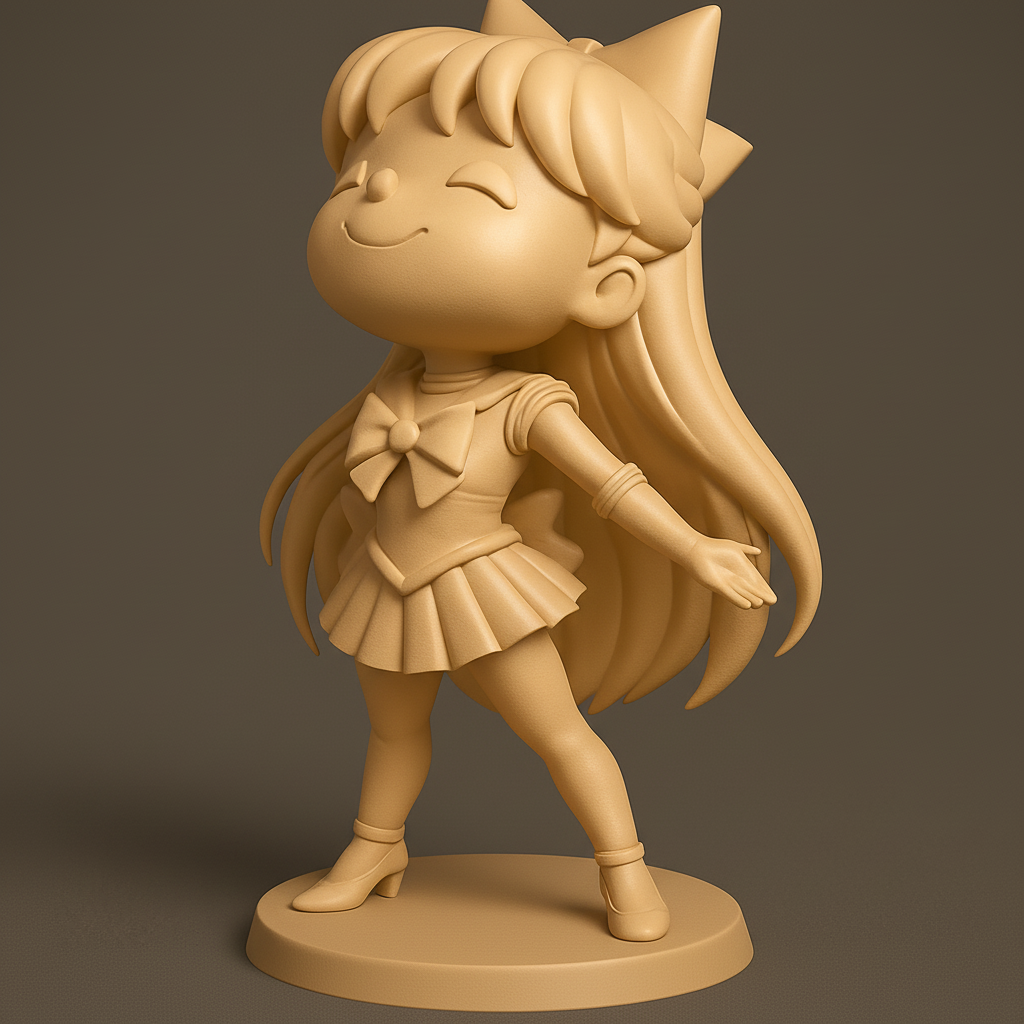 silhouette 3d printer maker-3d portrait printing_Charming Anime Figurine for 3D Printing