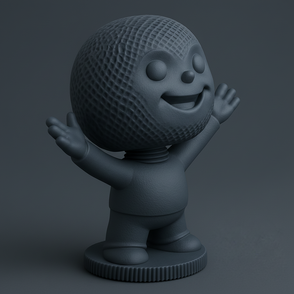 face to 3d model ai-3D portrait printing from photo_Joyful Textured Smile Bobblehead - Your Happy Desk Pal!