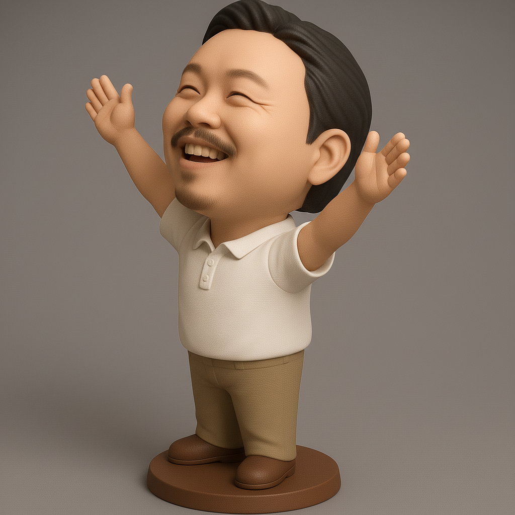 silhouette 3d printer maker-3d portrait printing_Joyful Cheerful Figurine for 3D Printing