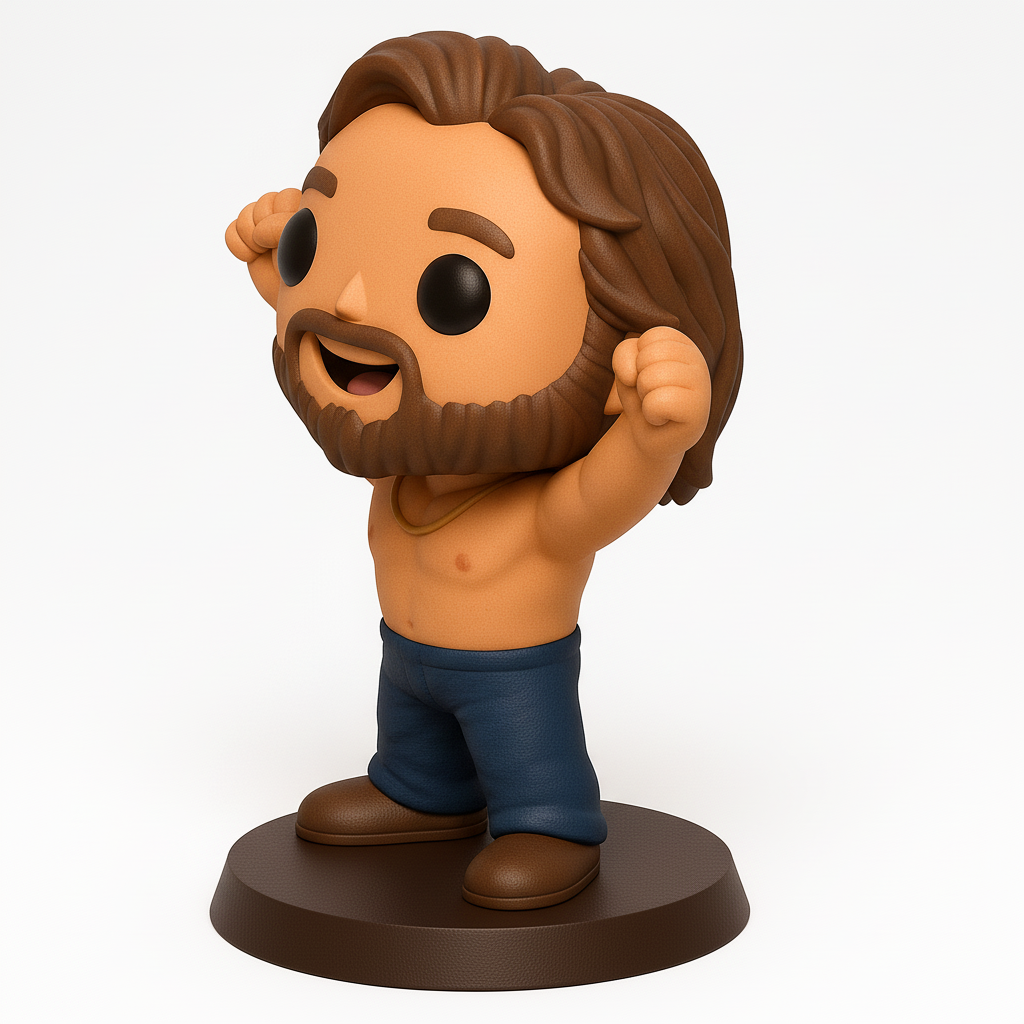 face anatomy 3d model-create 3d face model from photo_Jubilant Bearded Figure Funko Style 3D Print