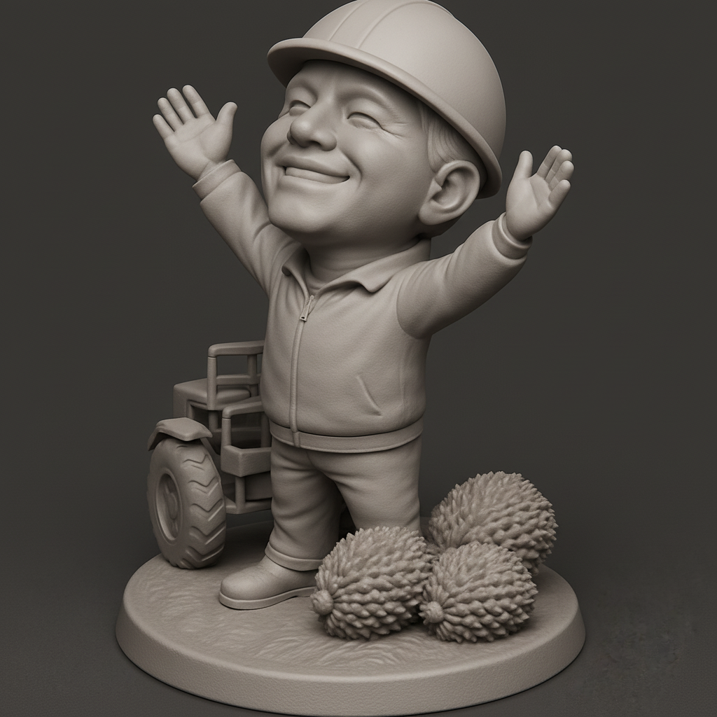 face anatomy 3d model-create 3d face model from photo_Prosperity Farmer Bobblehead - Celebrate Abundance!