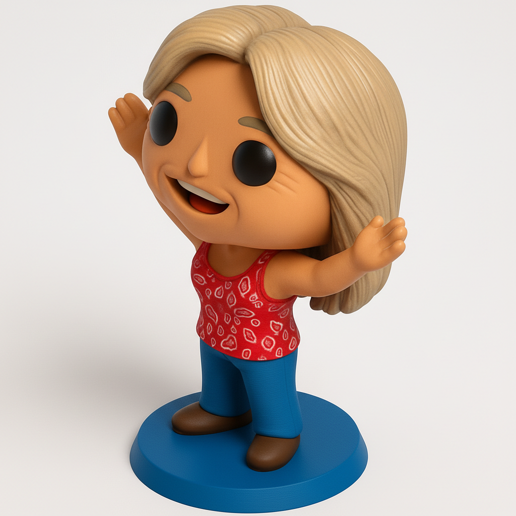 face anatomy 3d model-create 3d face model from photo_DIY Funko Style Happy Woman Desk Buddy