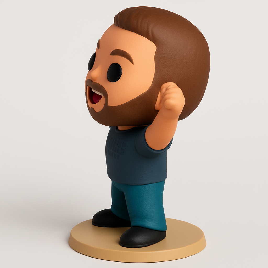 face anatomy 3d model-create 3d face model from photo_Joyful Stylized Figure: Perfect Desk Companion