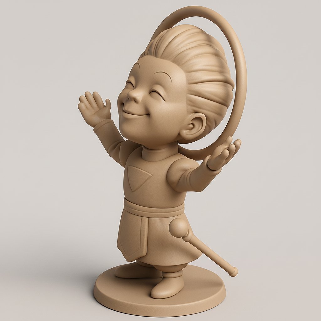 silhouette 3d printer maker-3d portrait printing_Joyful Heroic Kid 3D Model