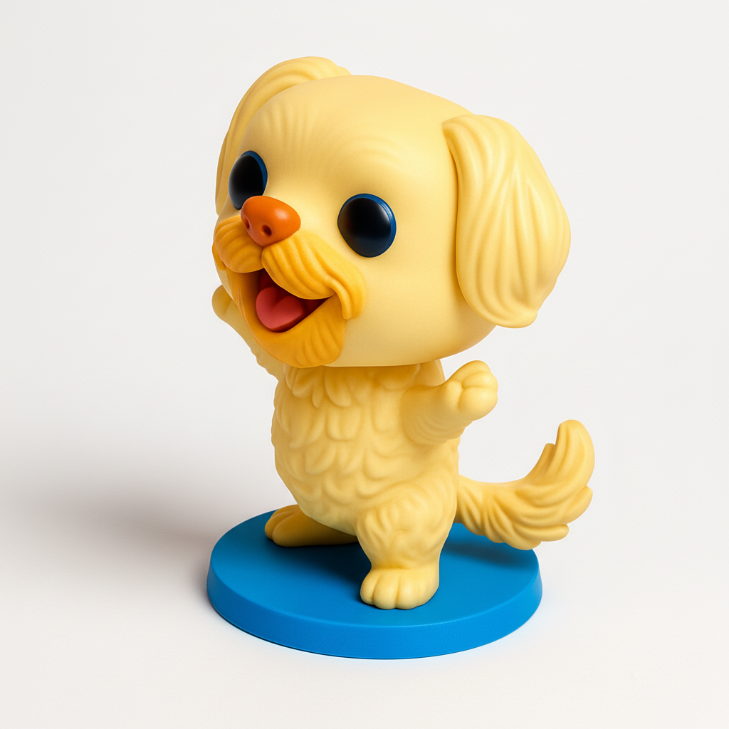 face to 3d model ai-3D portrait printing from photo_Sunny Sidekick: Joyful Waving Puppy Figurine Print