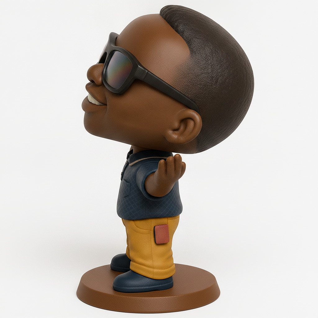 face anatomy 3d model-create 3d face model from photo_Smiling Bobblehead with Shades: Bring Joy to Your Desk!